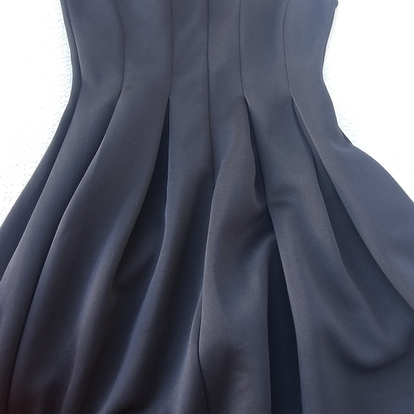 Persaya Pleated Black Mini Dress Fit and Flare size small - Picture 5 of 10